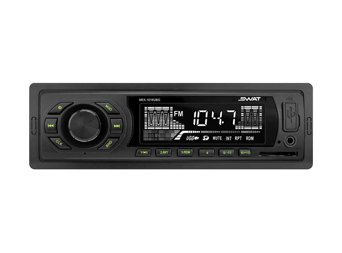 Магнитола SWAT MEX-1016UBG типоразмера 1 DIN с разъёмом USB