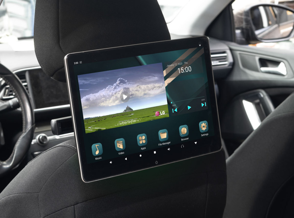 Монитор в подголовник 12", 4+64Гб, 2160*1440, Android 11, LTE