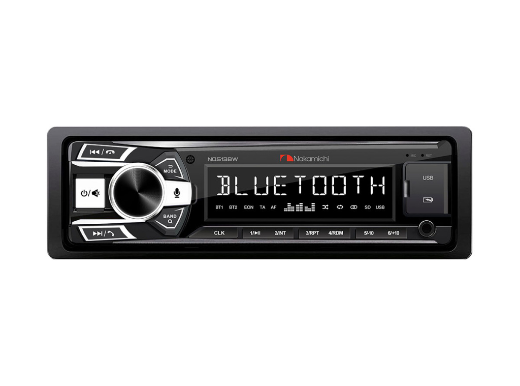 Nakamichi NQ513BW/ 1 din медиа-ресивер, USB, AUX, ВТ, ПДУ, 4*50 Вт, бел./