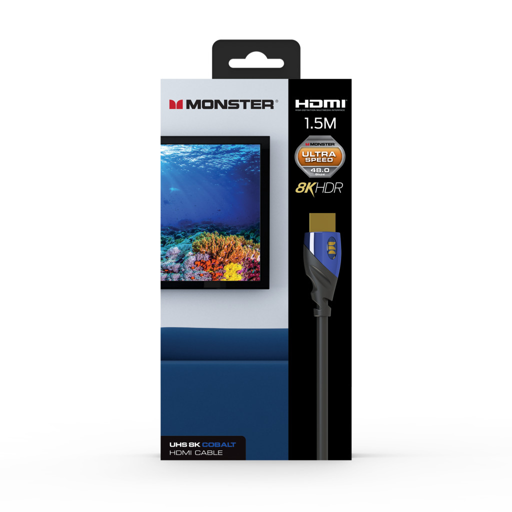 Monster Cable Essentials, HDMI кабель, 8К, UHS, Cobalt, 1.5m