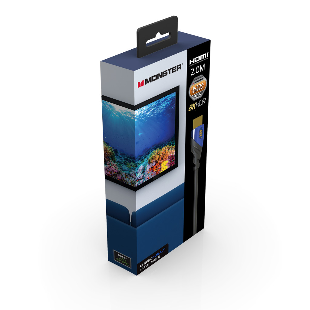 Monster Cable Essentials, HDMI кабель, 8К, UHS, Cobalt, 2m