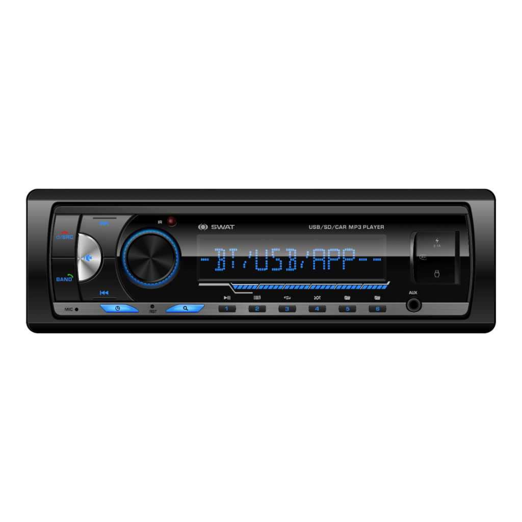SWAT  WX-509D/Автомобильный 1 din медиа ресивер 4х50 Вт, MP3, 2*USB, DSP, SD, BT/