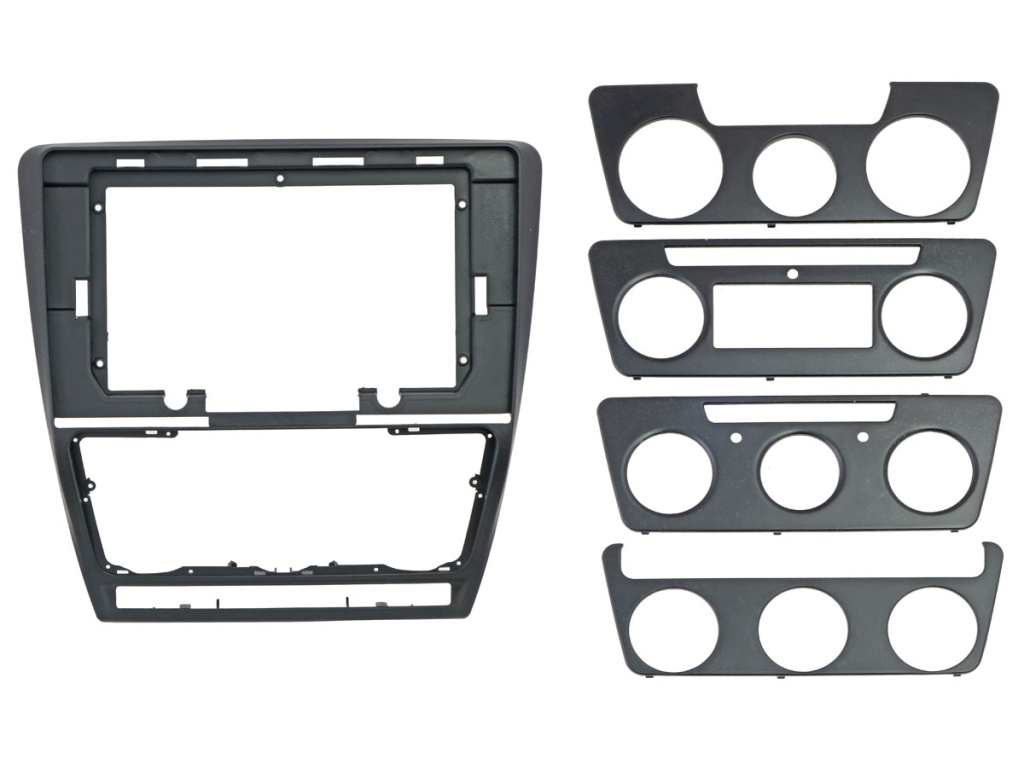 Рамка для UMS  SKODA Octavia 2004-2013 (A5) (Auto AC/manual AC), 10" (тип2, 4 вставки)