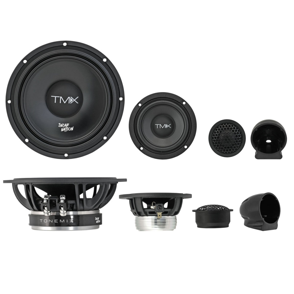 Tonemix ICN-6.3A-GR / 3-x полосная компонентная акустика, НЧ/СЧ-динамик 6,5" (165 мм), СЧ-динамик 3,5" (90 мм), ВЧ-динамик 1,06" (27 мм) шелк, RMS 120