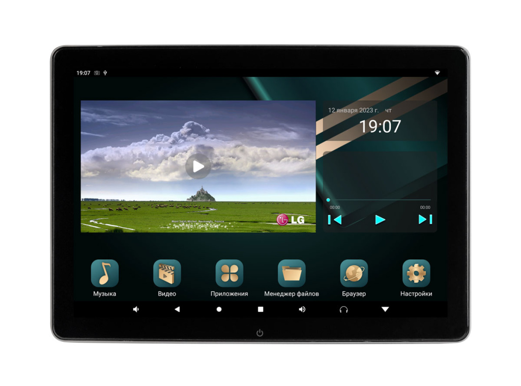 Монитор в подголовник 12", 4+64Гб, 2160*1440, Android 11, LTE